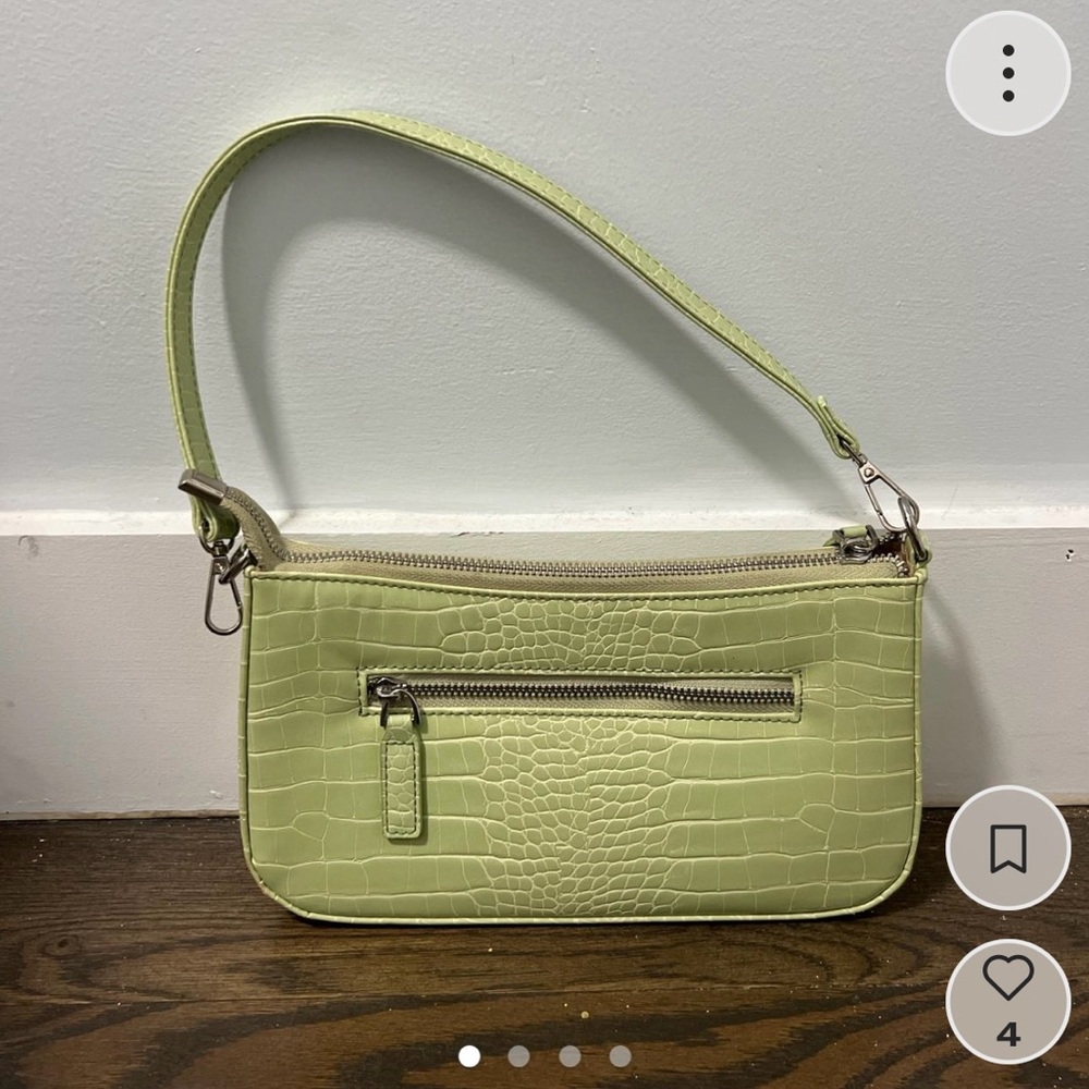 Green Crocodile-Embossed Women's Bag
